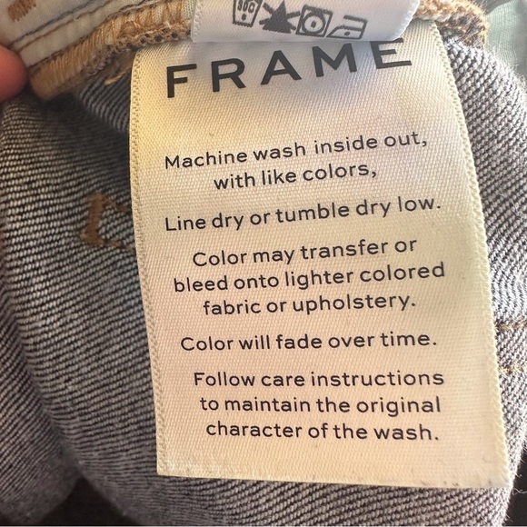 Frame Le Crop Mini Boot Rolled Hem Dark Wash Denim Jean - Picture 14 of 14